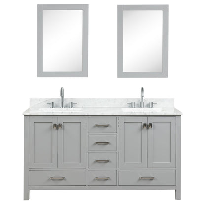 Freestanding 60&quot; Double Sink Vanity with Drawers and Countertop