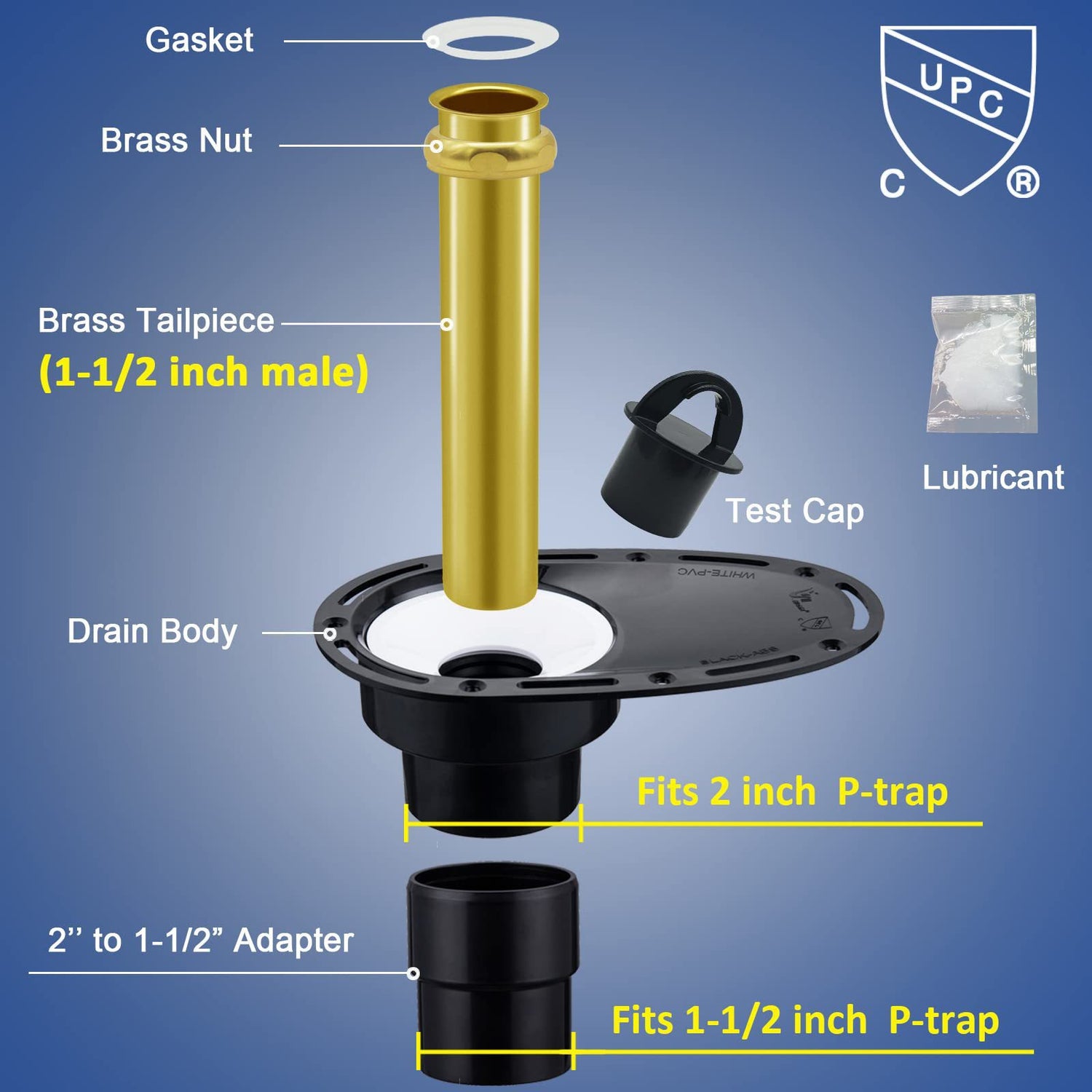 Freestanding Bathtub Drain Rough-in Kit for Freestanding Tub, with Brass Pipe and ABS Pipe