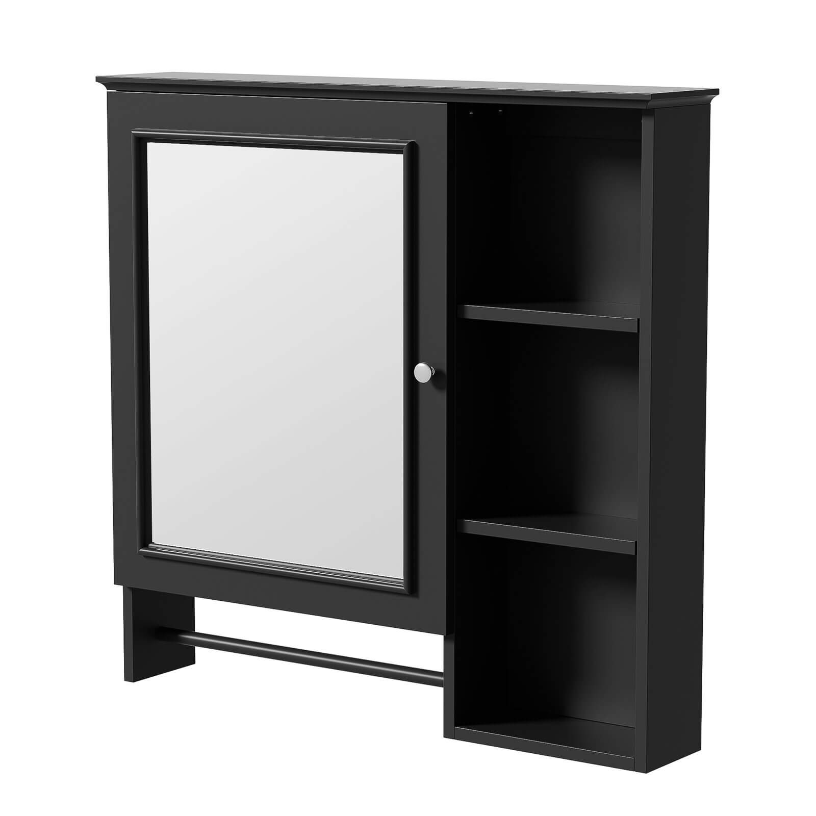 Functional and stylish black wall mounted medicine cabinet