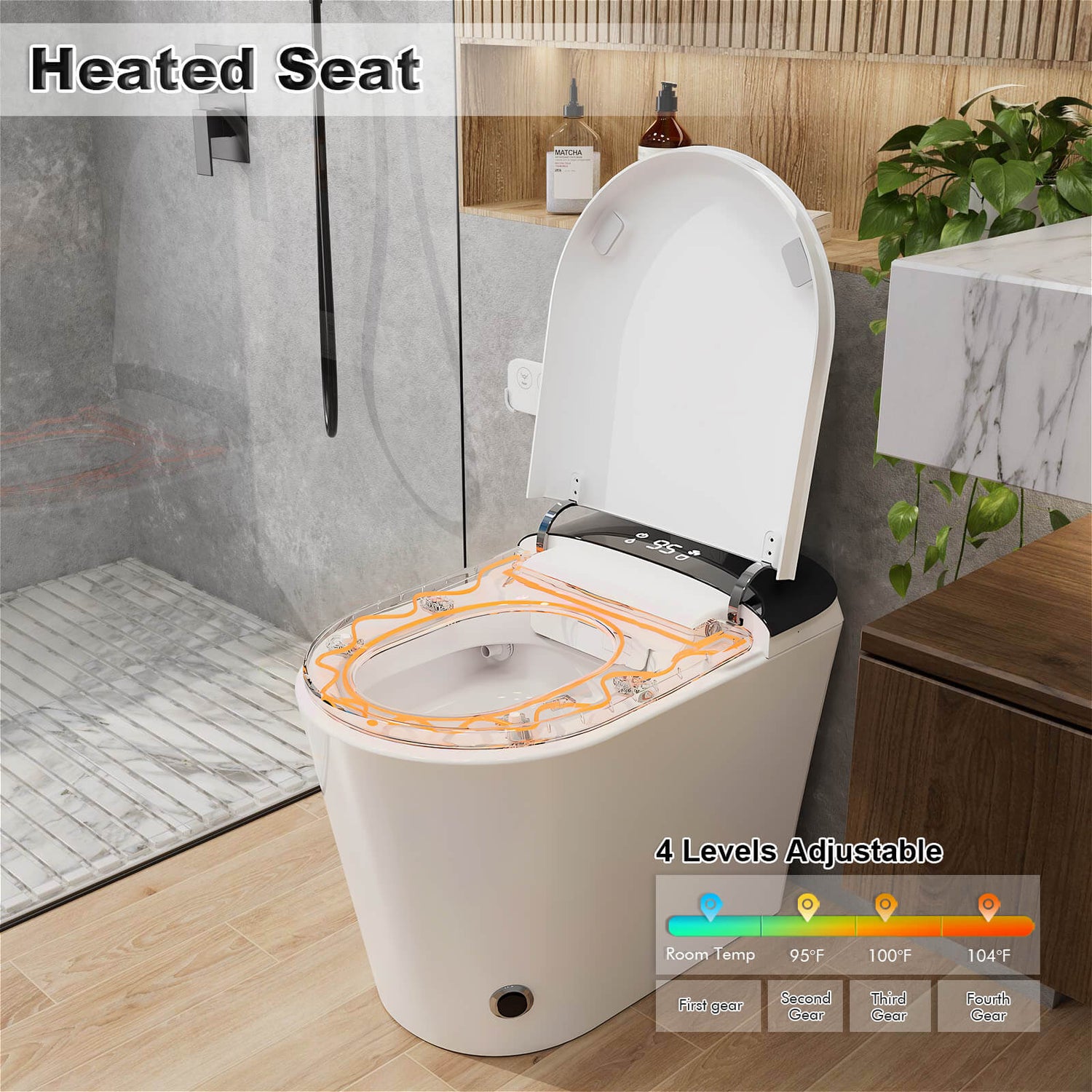 G3 510WB smart toilet automatic heated seat heating function demonstration