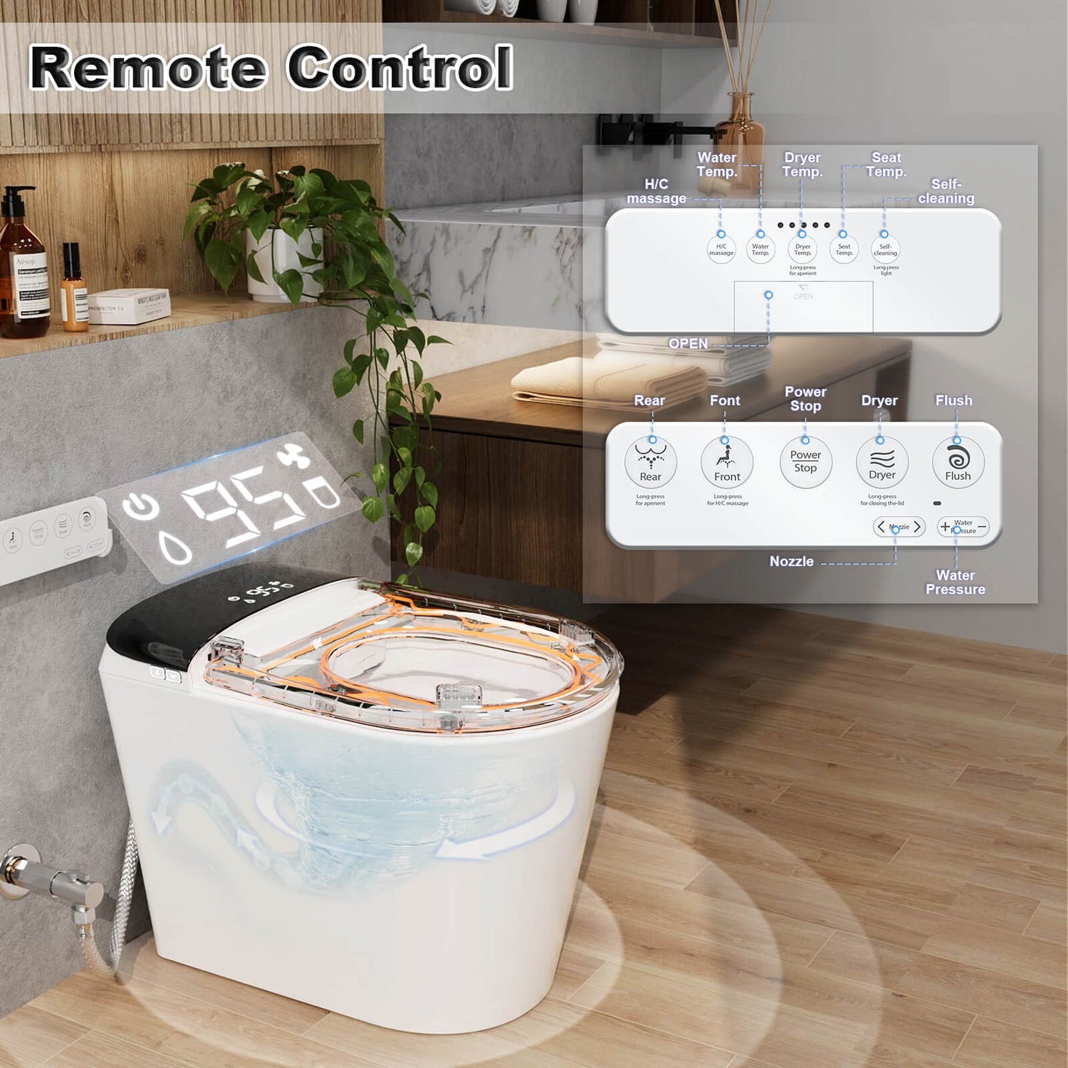 G3 510WB smart toilet remote control display