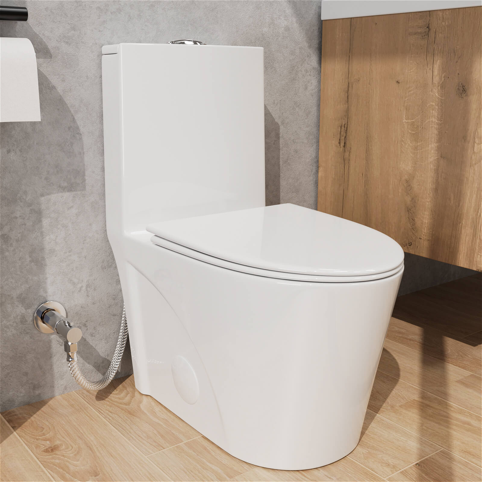 Giving Tree One Piece 1.1GPF/1.6 GPF Dual Flush Elongated Toilet