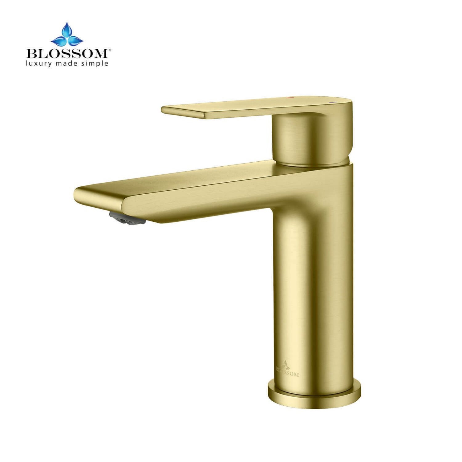 Gold Blossom 5x6 Single Hole Bathroom Sink Faucet