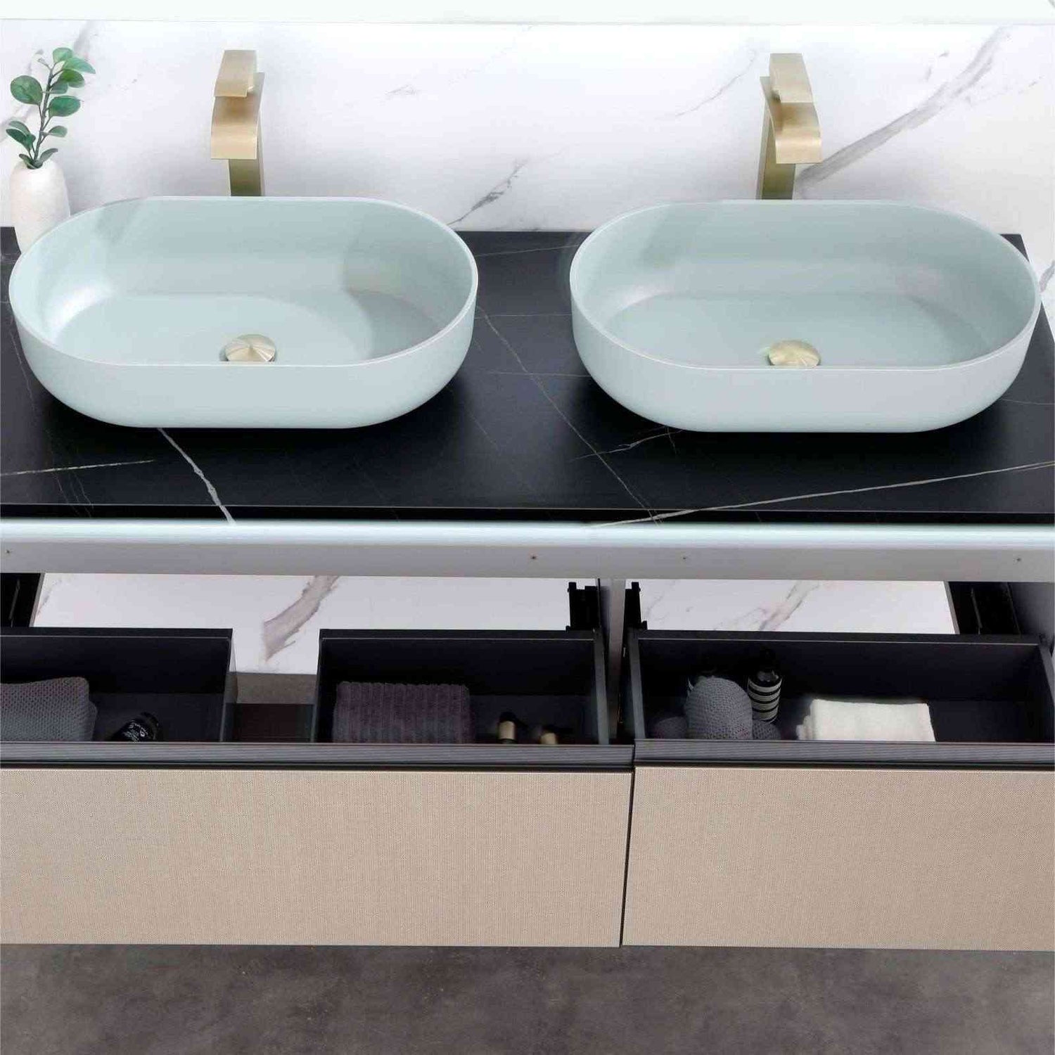 Green 24*14*5.5 Bathroom Vessel Sink