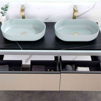 Green 24*14*5.5 Bathroom Vessel Sink