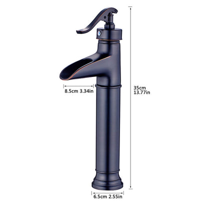 Half Hollow-out Waterfall Faucet Black