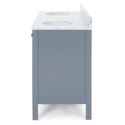 High Quality 73 inch Grey Poplar Wood Bathroom Vanity with Ample Storage Space