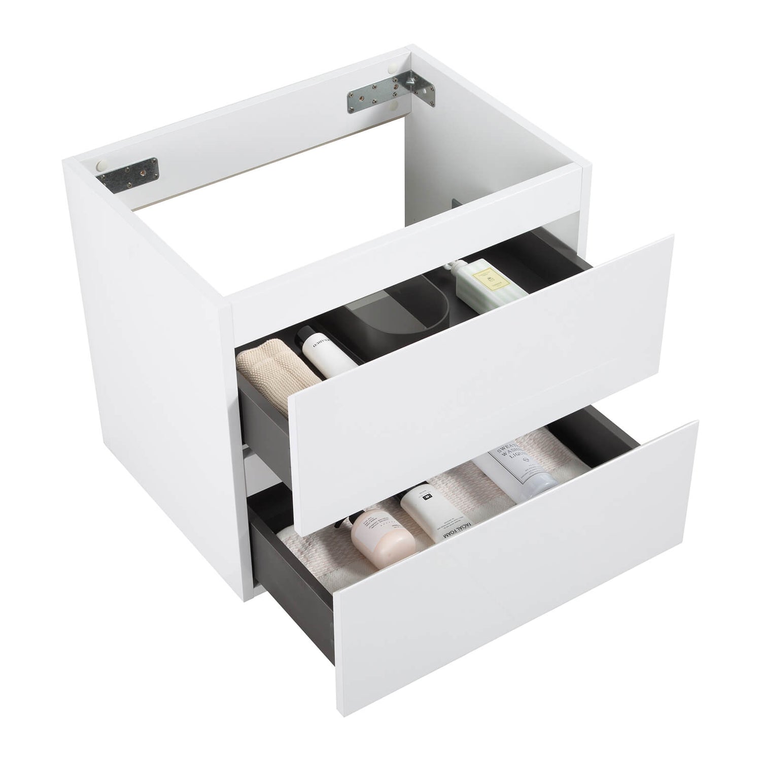 High Quality White Vanity Base with Hidden Storage Compartments