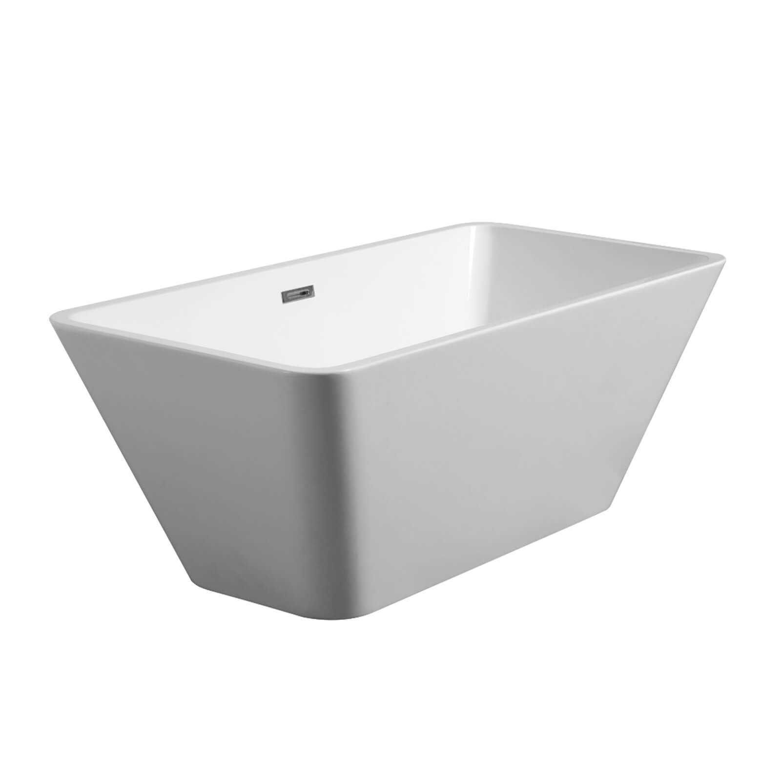 High quality 59 inch acrylic bathtub with brushed nickel overflow