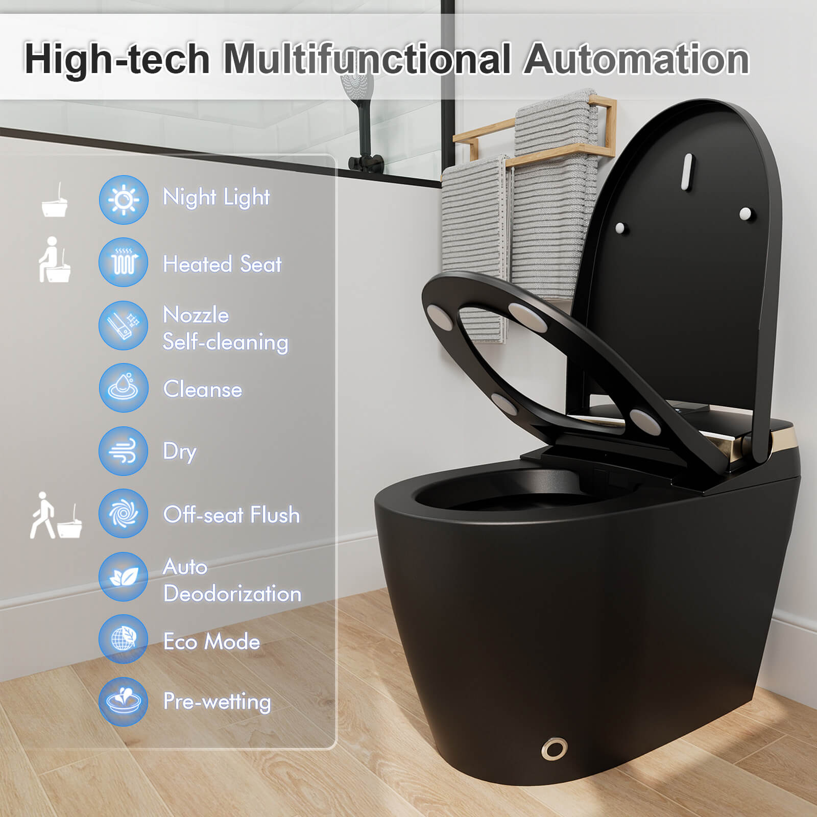 High-tech Multifunctional smart toilet with bidet