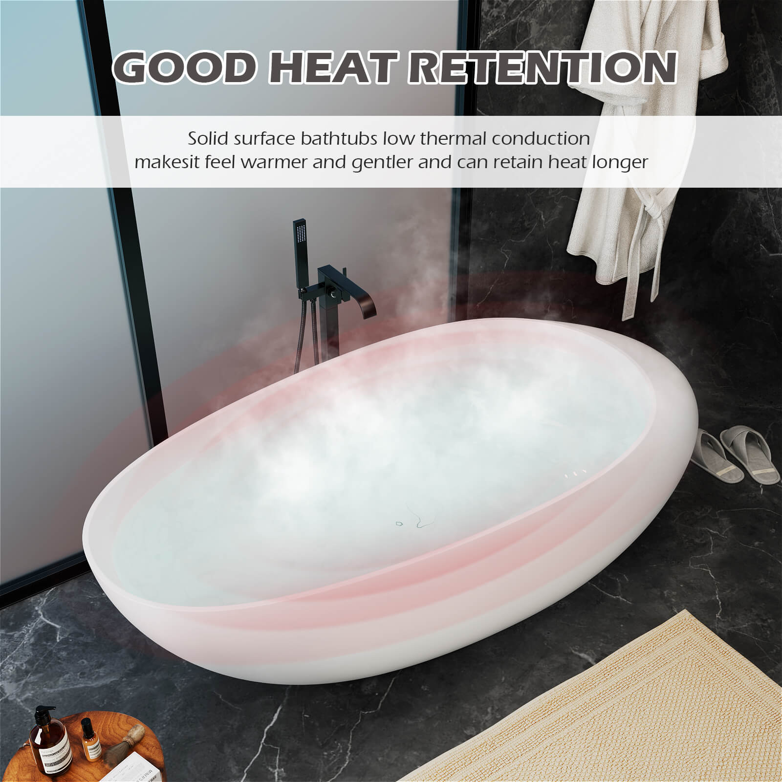 Insulation Instructions for the 71 Ergonomically Designed Luxury Solid Surface Bathtub