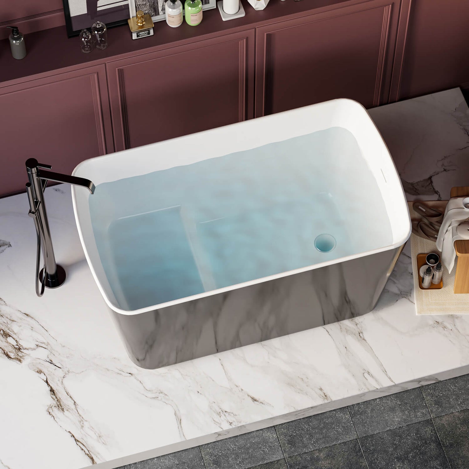 Japanese style 49 inch small size sitting bathtub