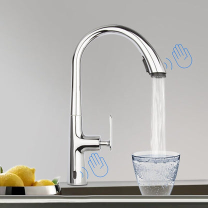 Giving Tree Kitchen Sensor High Arc Faucets Single Handle Pull Down