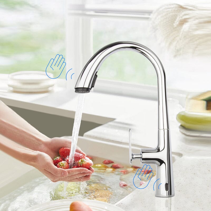 Giving Tree Kitchen Sensor High Arc Faucets Single Handle Pull Down