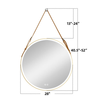 LED 28 Inch Bathroom Mirror with Anti Fog and Adjustable Lighting Size