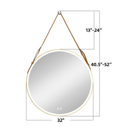 LED 32 Inch Bathroom Mirror with Anti Fog and Adjustable Lighting Size