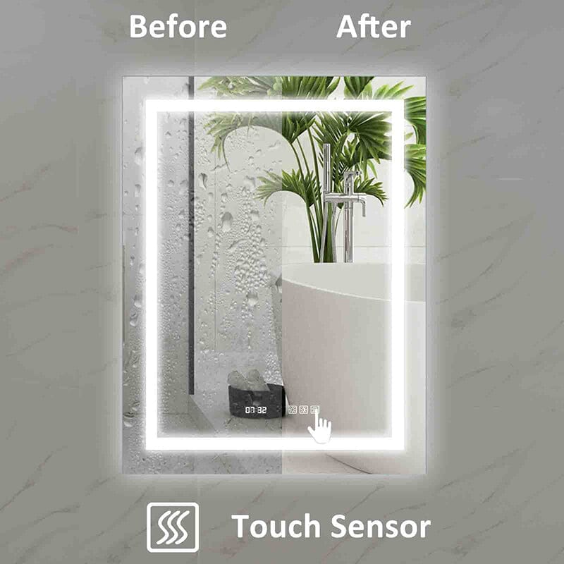 28 x 36 Inch LED Bathroom Mirror with Night light Anti Fog Dimmable Touch Button Slim