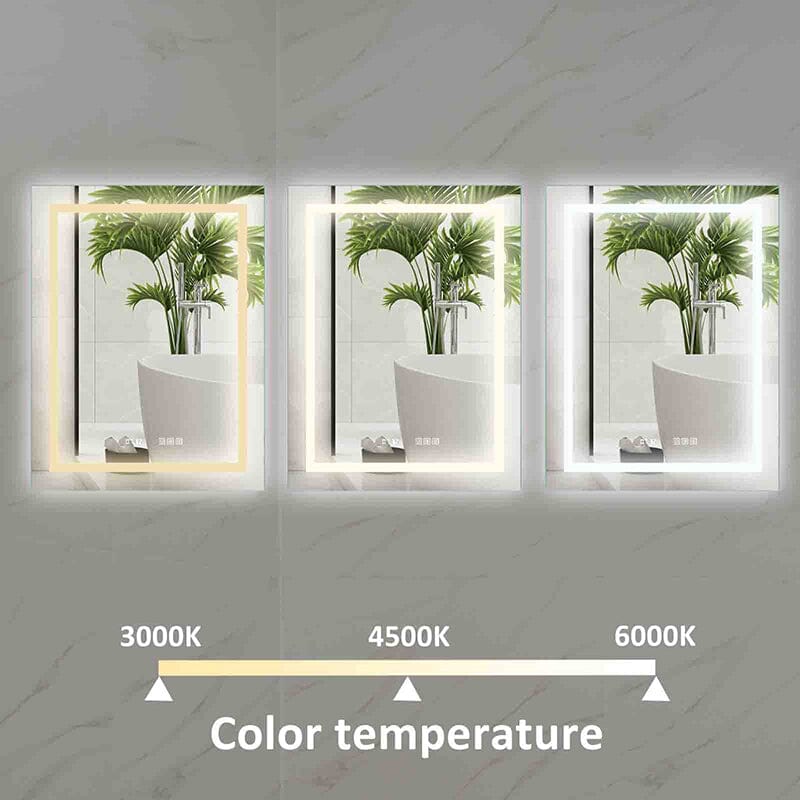 28 x 36 Inch LED Bathroom Mirror with Night light Anti Fog Dimmable Touch Button Slim