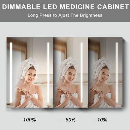 LED Medicine Cabinet with Defogging Mirror