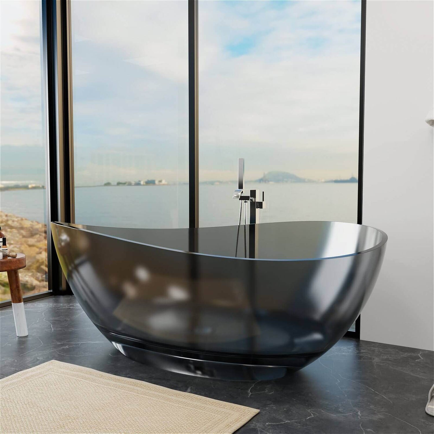 Luxury wave-shaped bathtub for upscale hotels