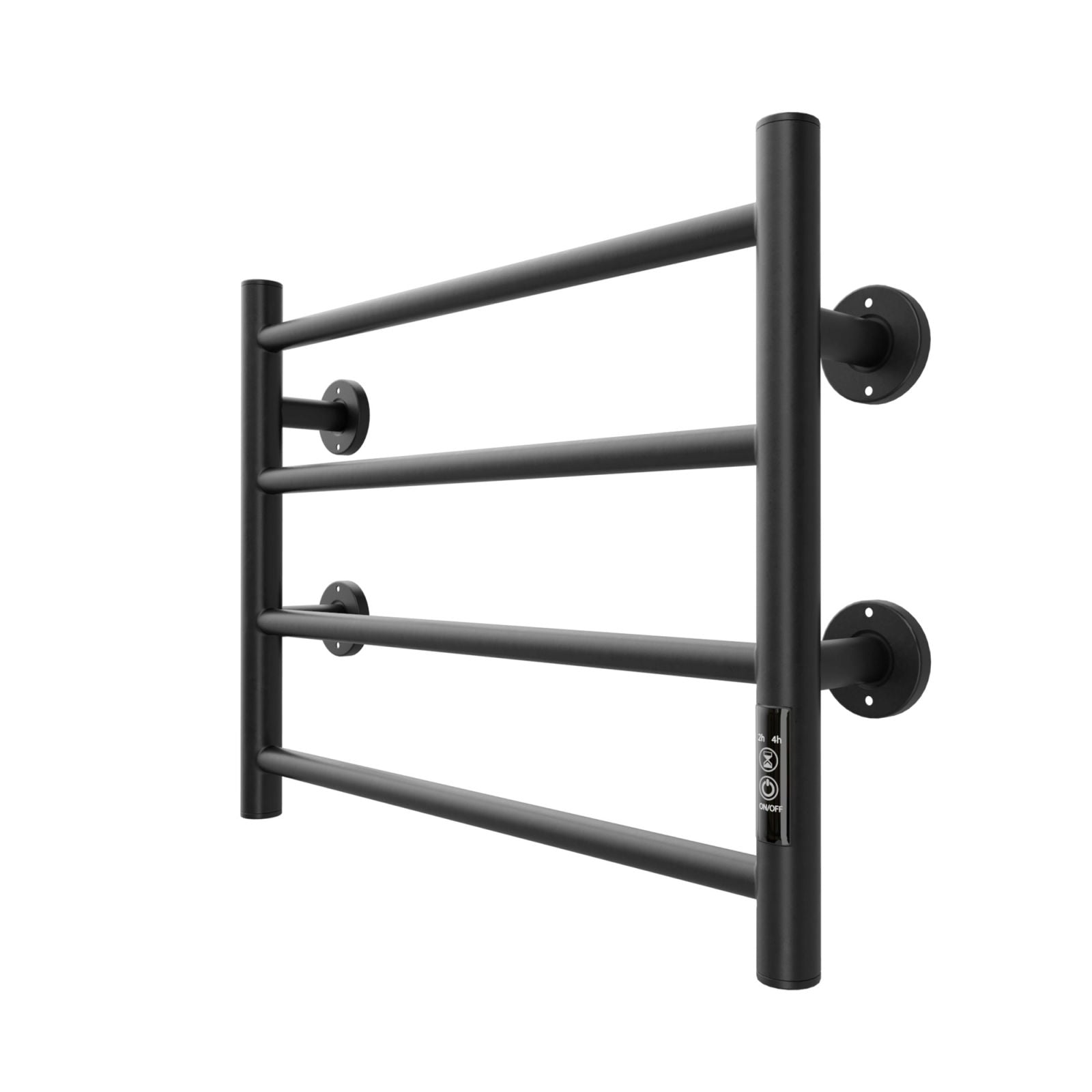 Matte Black Stainless Steel Wall Mounted Electric Heated Towel Warmer Rack Flank