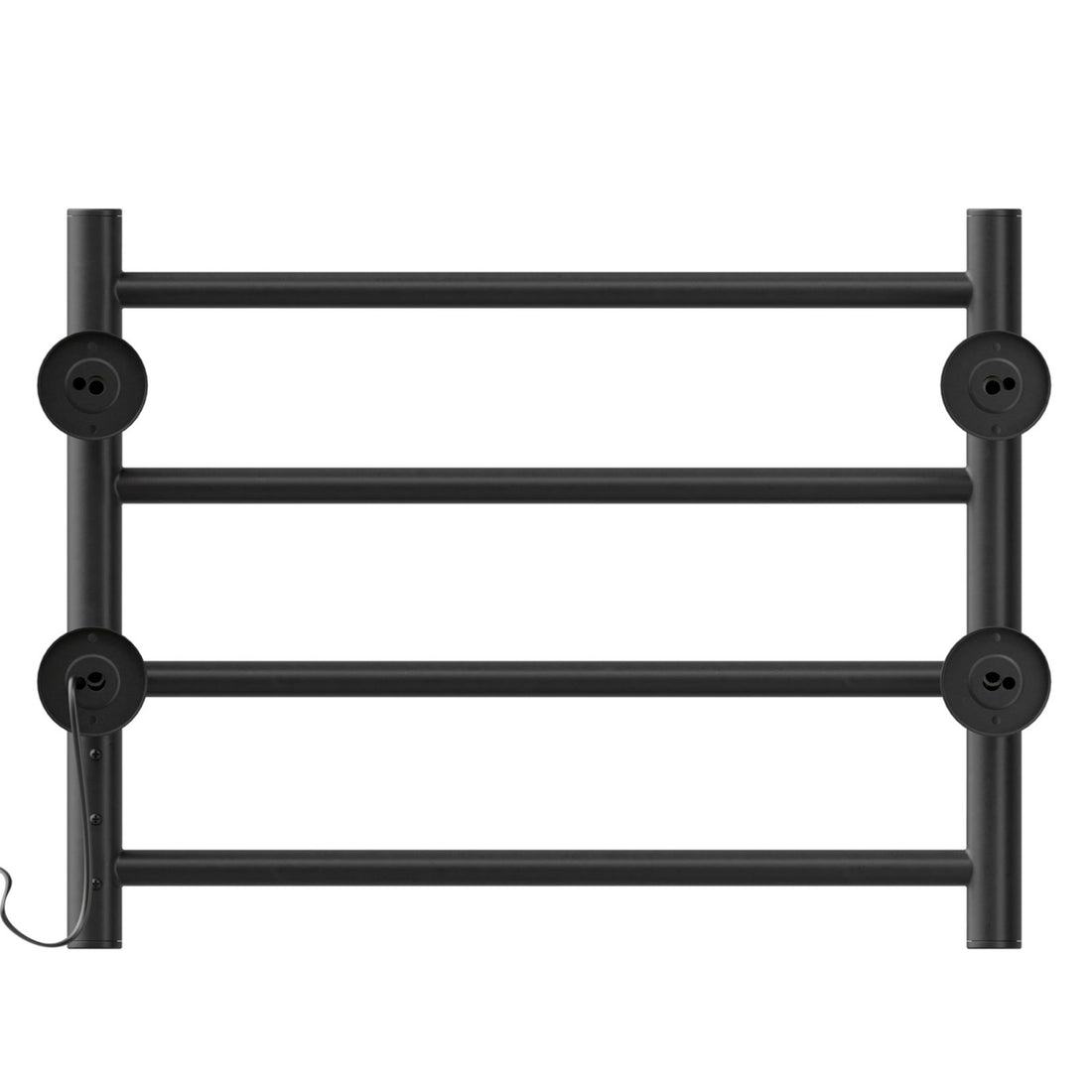 Matte Black Stainless Steel Wall Mounted Electric Heated Towel Warmer with 4 Bars for Bathroom Otherside