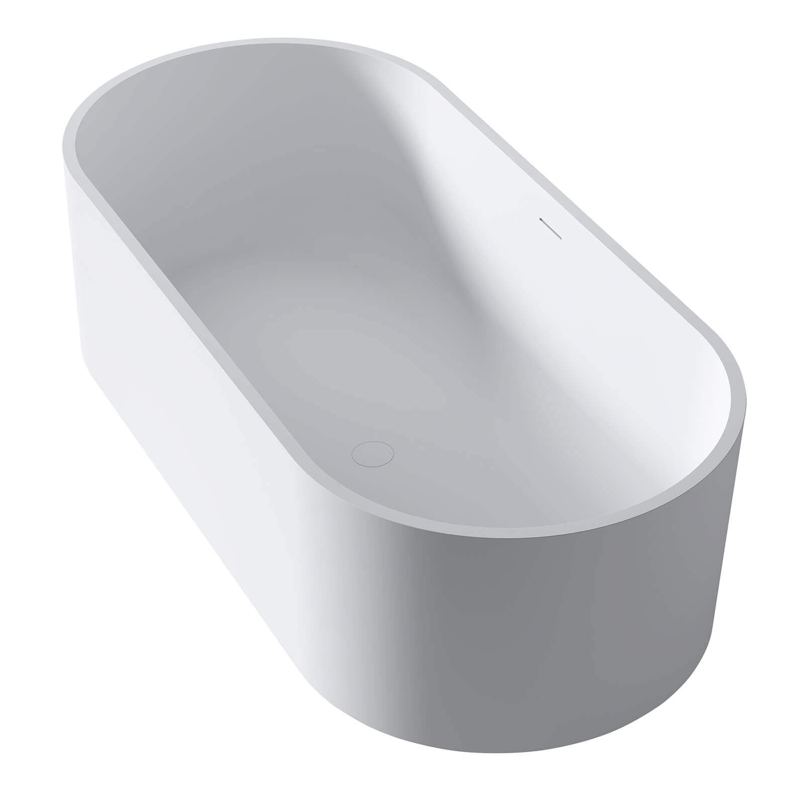 Matte White 67 inch Solid Surface Pedestal Freestanding Tub