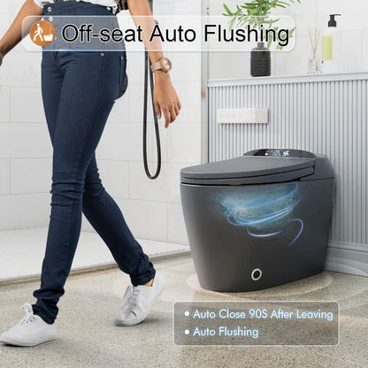 Matte Gray Auto Flushing Smart Toilet