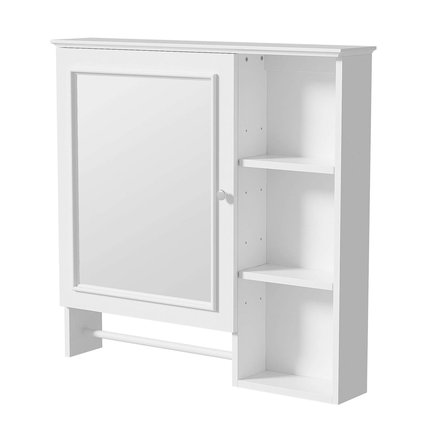 Medicine cabinet with ample storage space and adjustable shelves in a minimalist design