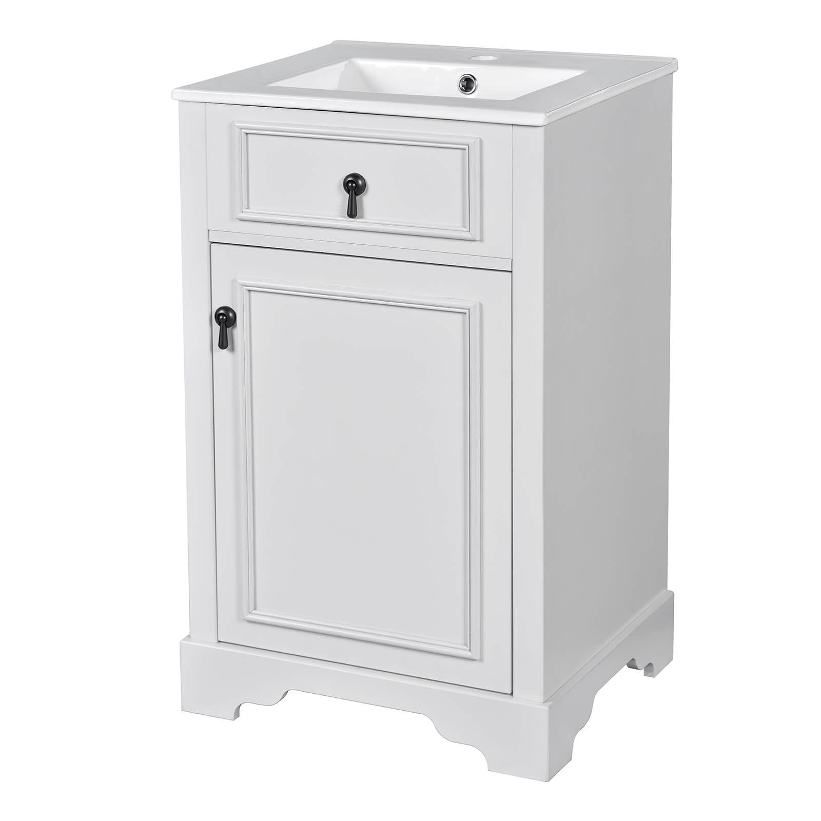 Modern 20 in White Bathroom Vanity for Mid Century Style