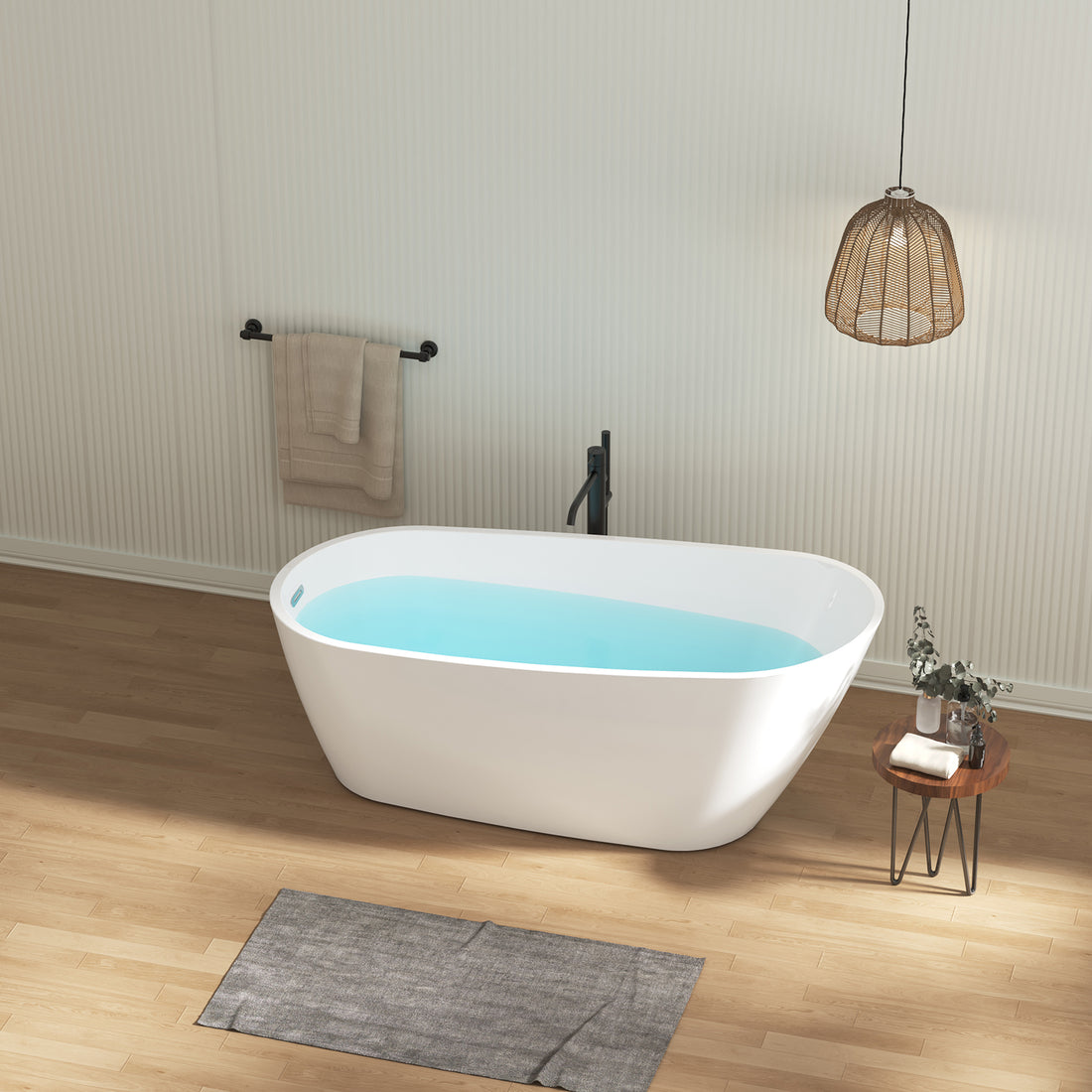 Modern Ergonomic Single Slipper Acrylic Bathtub