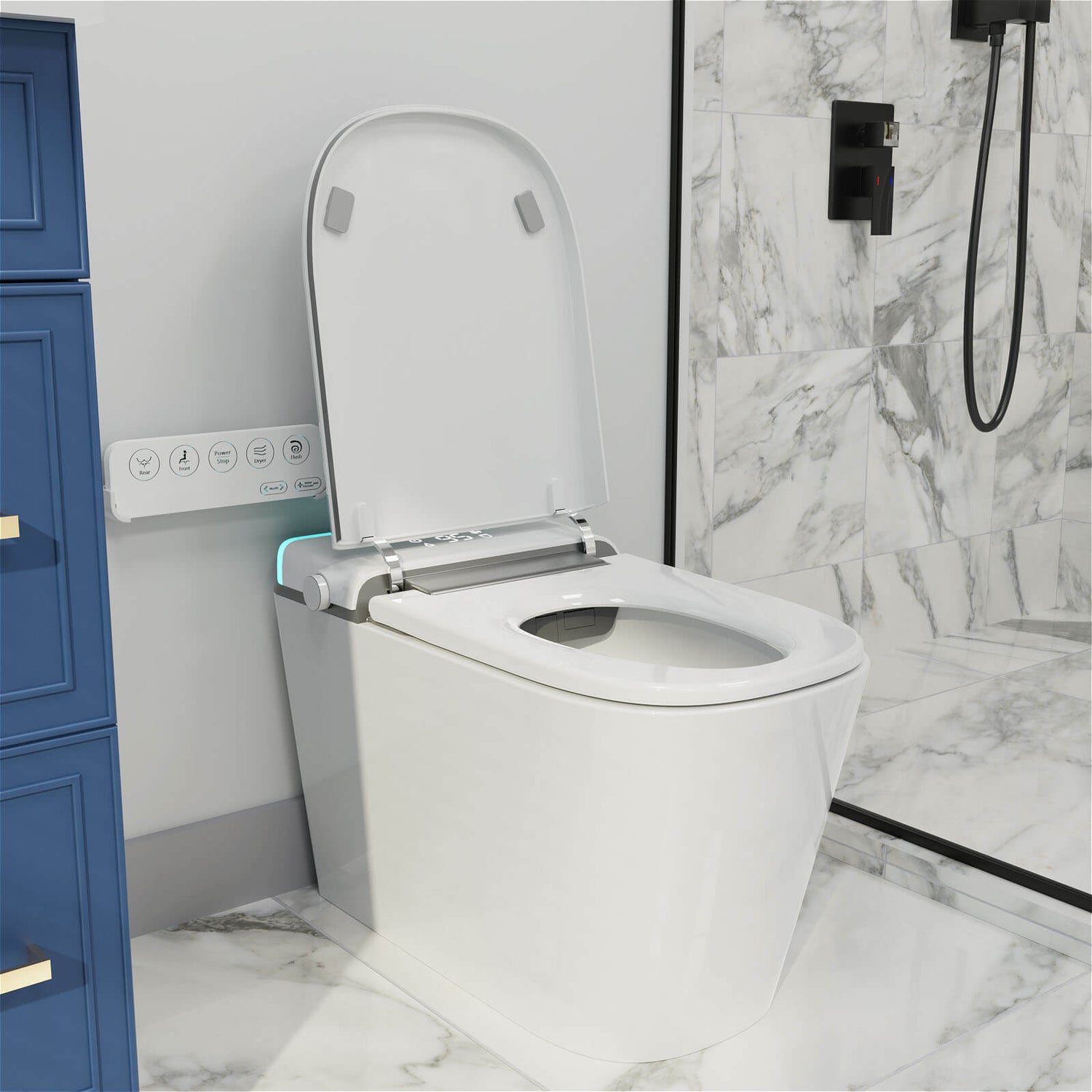 Modern Built-in Water Tank Smart Bidet Toilet with Remote Control