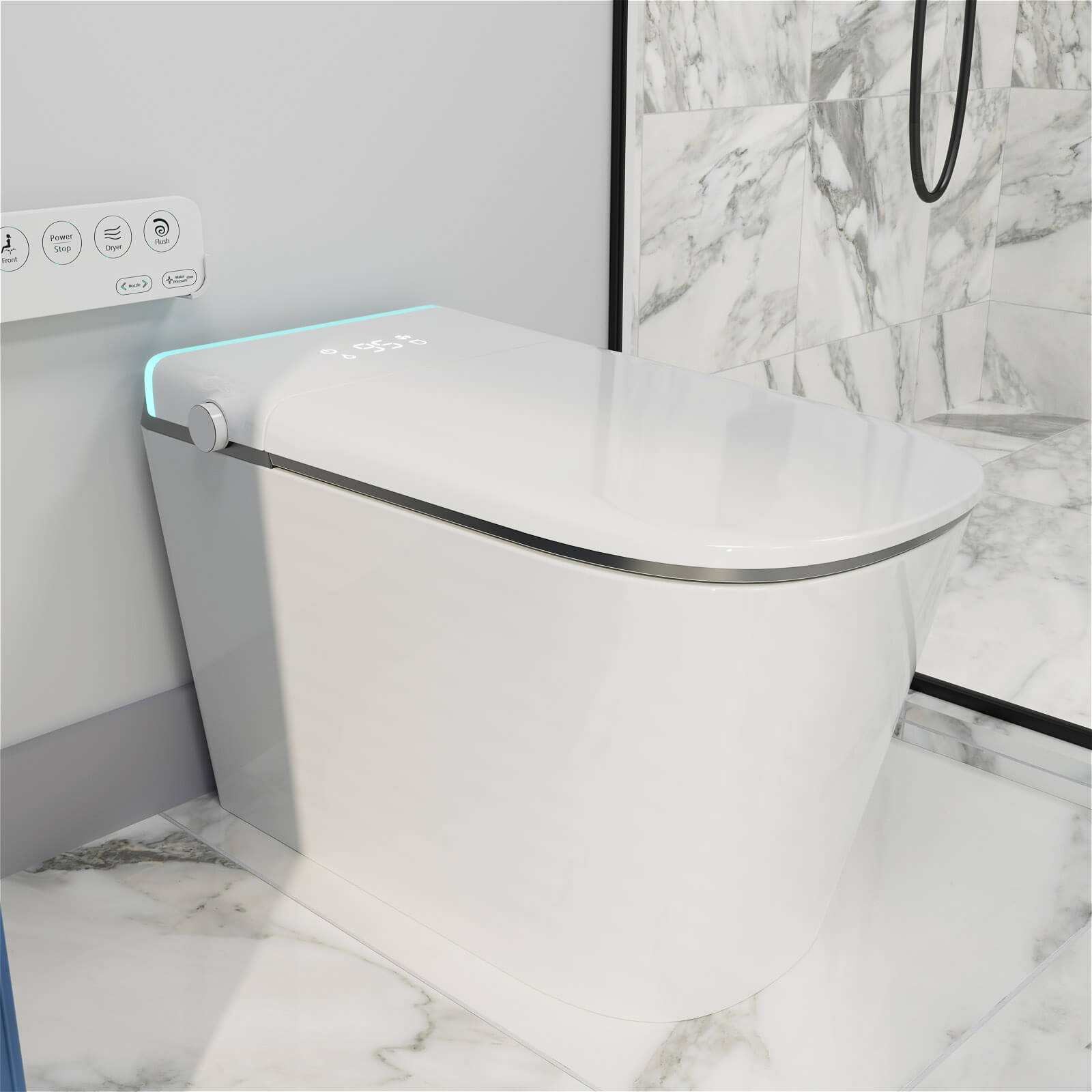 Modern Silent Flushing Smart Bidet Toilet with Built