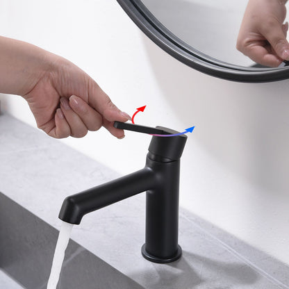 Modern Slim Handle Faucet for Sinks Black