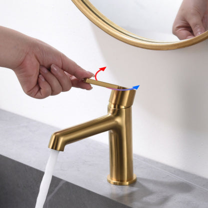 Modern Slim Handle Faucet for Sinks Gold