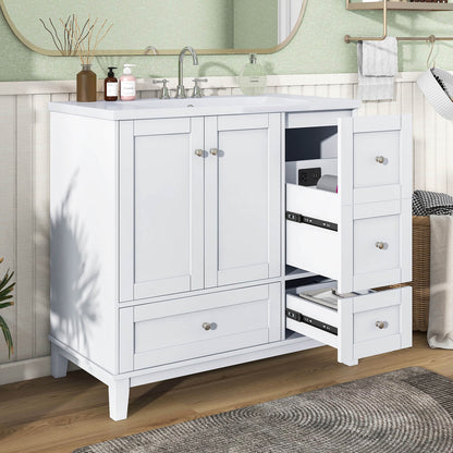 Modern bathroom vanity with USB charging drawer