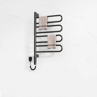 Modern design matte black wall-mounted towel warmer