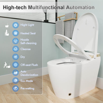 Multifunctional use Elongated White Smart Toilet