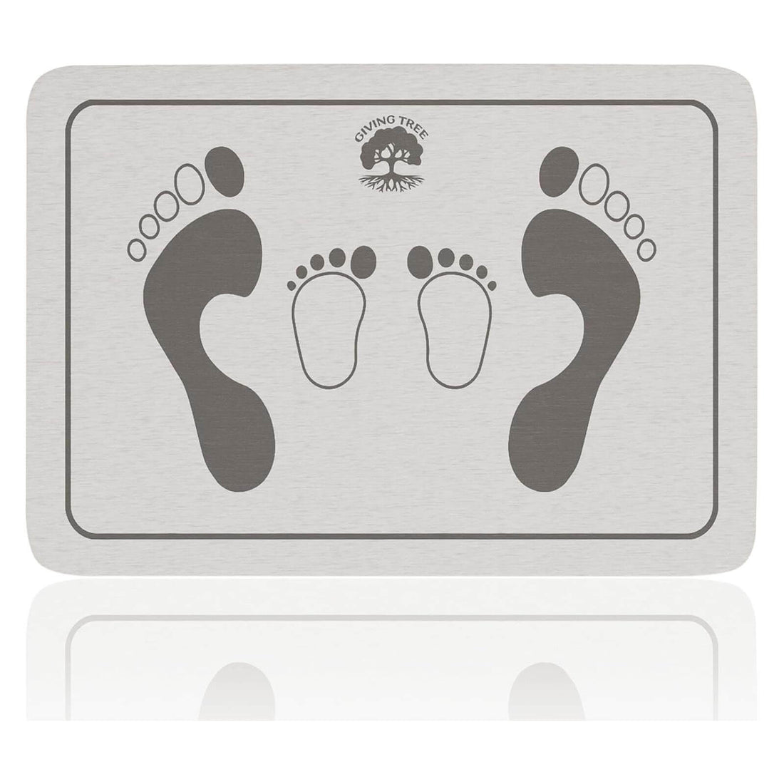 Non-Slip Diatomaceous Earth Bathtub Mat with Unique Adult and Children Footprint Design