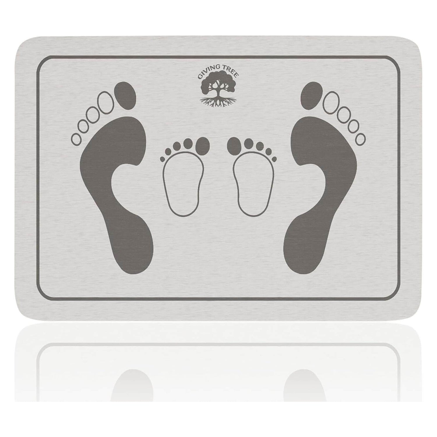 Non-Slip Diatomaceous Earth Bathtub Mat with Unique Adult and Children Footprint Design