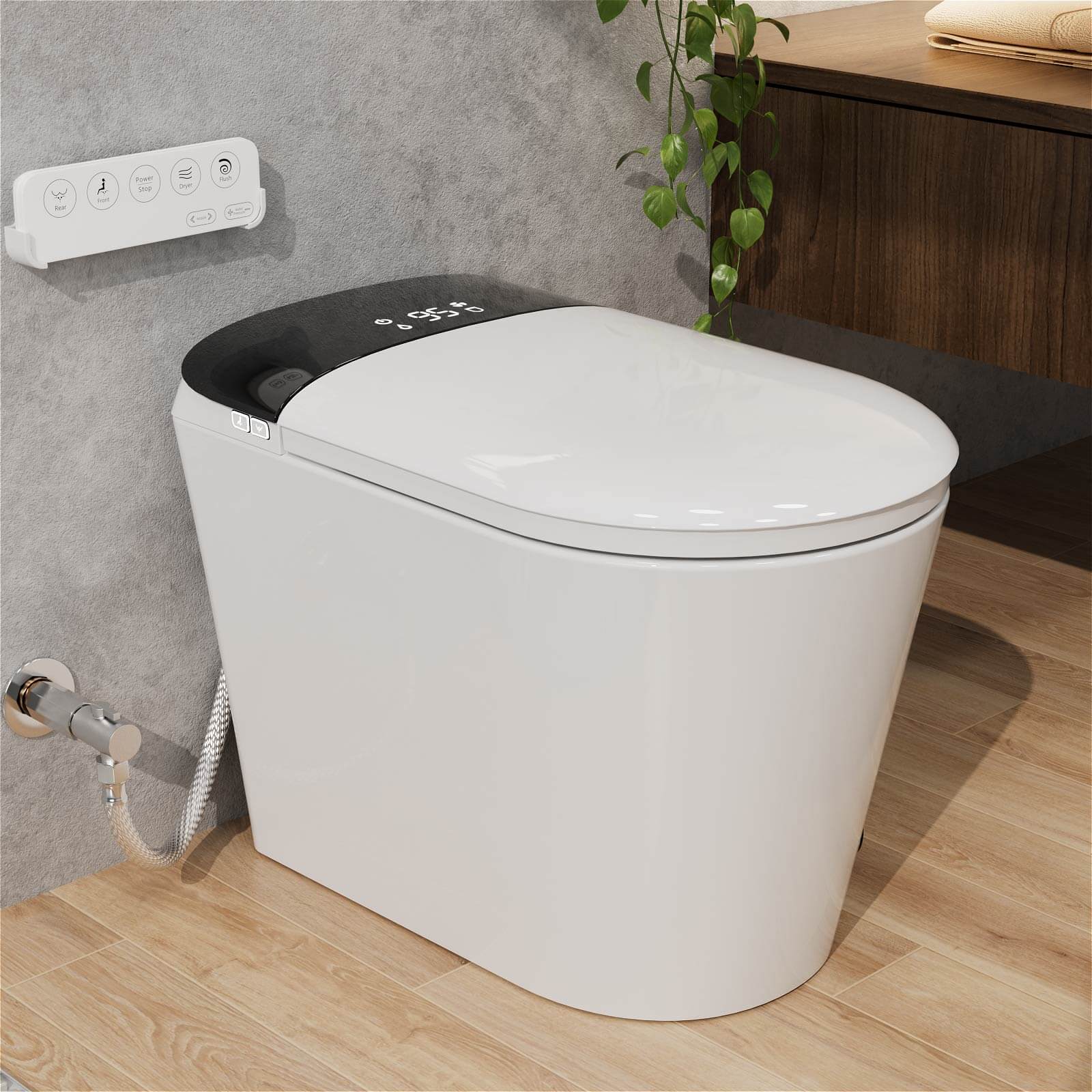 One Piece Smart Toilet with Heated Seat and Bidet Function