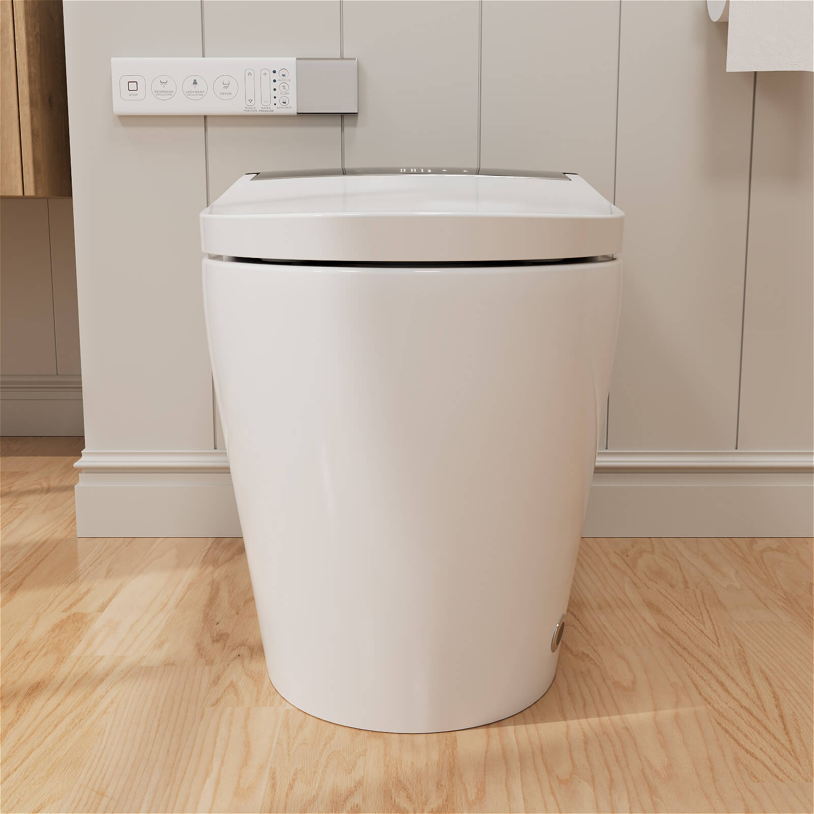 One Piece Smart Toilet with Bidet Built in, LED Night Light, Heated Seat, Warm Water