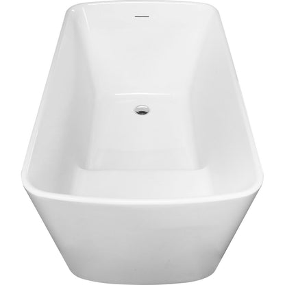 Overflow and spout for freestanding acrylic bathtub with integrated seat