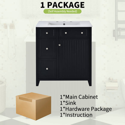 Package Diagram for 30 Black Bathroom Vanity with 2 Left Drawers_695f3180 7ec0 45e9 86f2 b36119e4a124