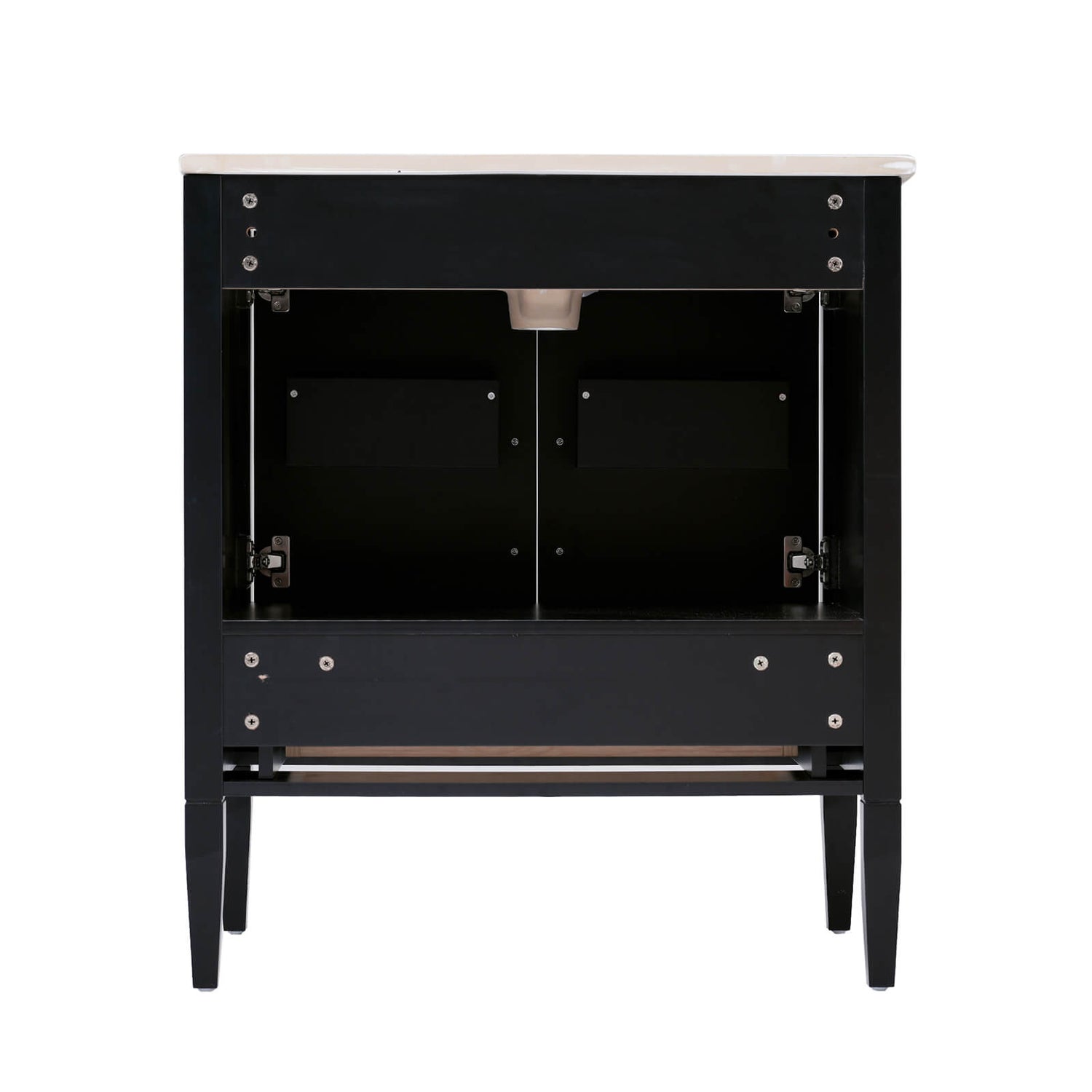 Practical storage solution with a 30 inch bathroom vanity and concealed compartments