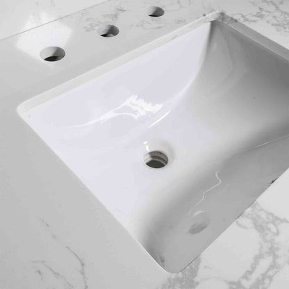 Premium Carrara marble vanity top with ceramic undermount sink