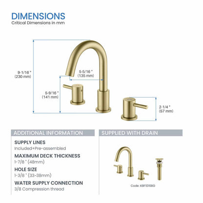 Product Dimensions Gold