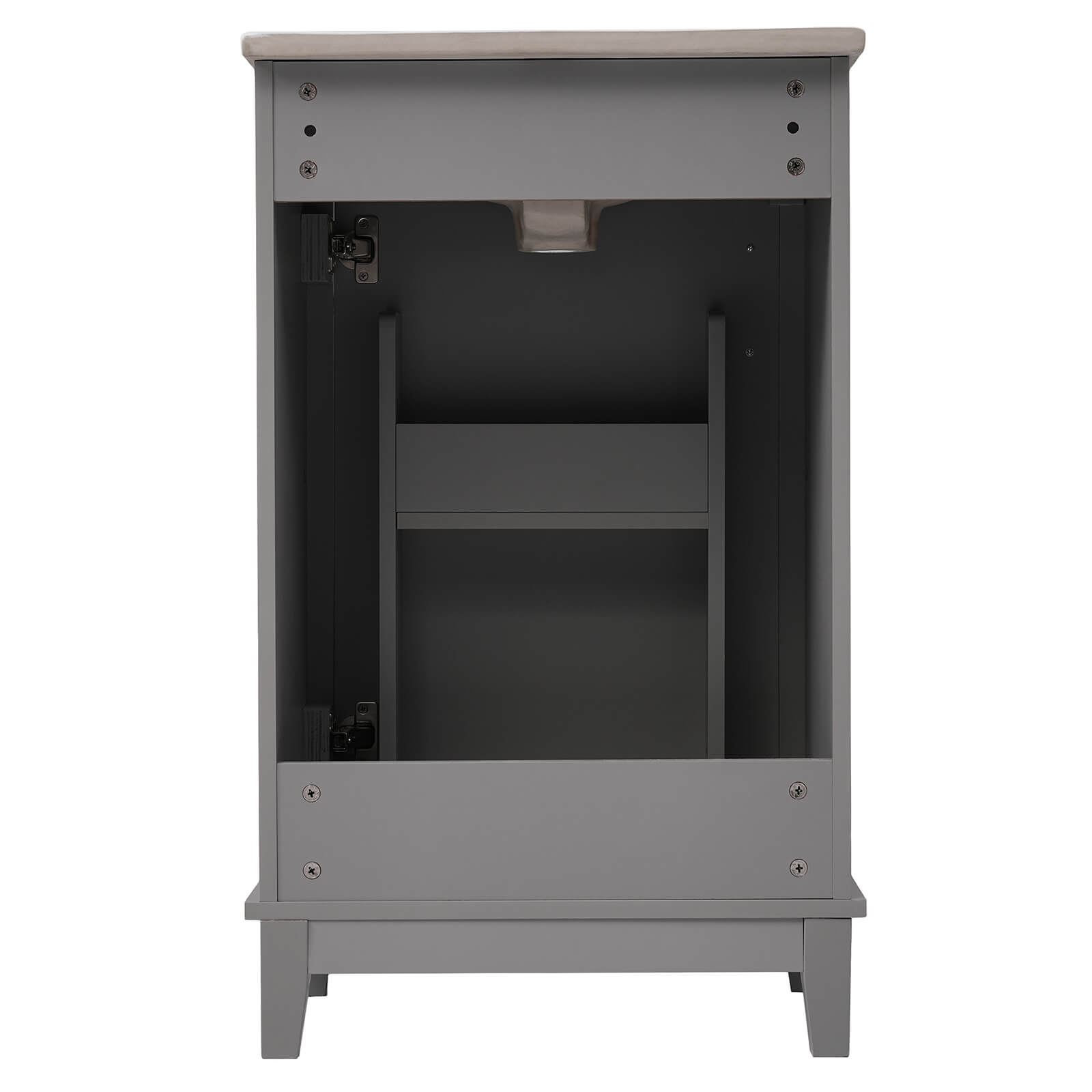 Quality construction of gray single-door vanity