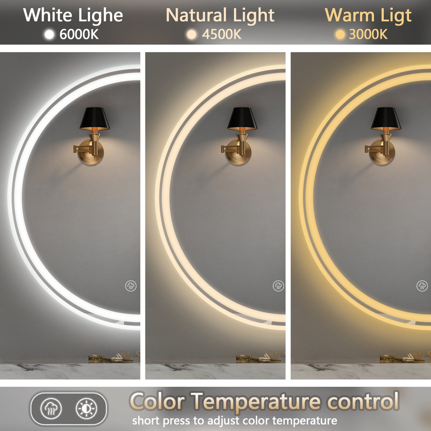 Round LED Bathroom Mirror