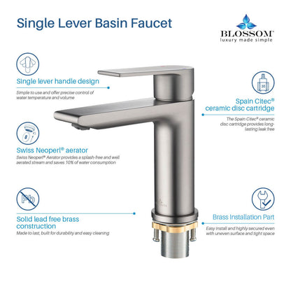 Single Lever Basin Faucet Brush Nickel